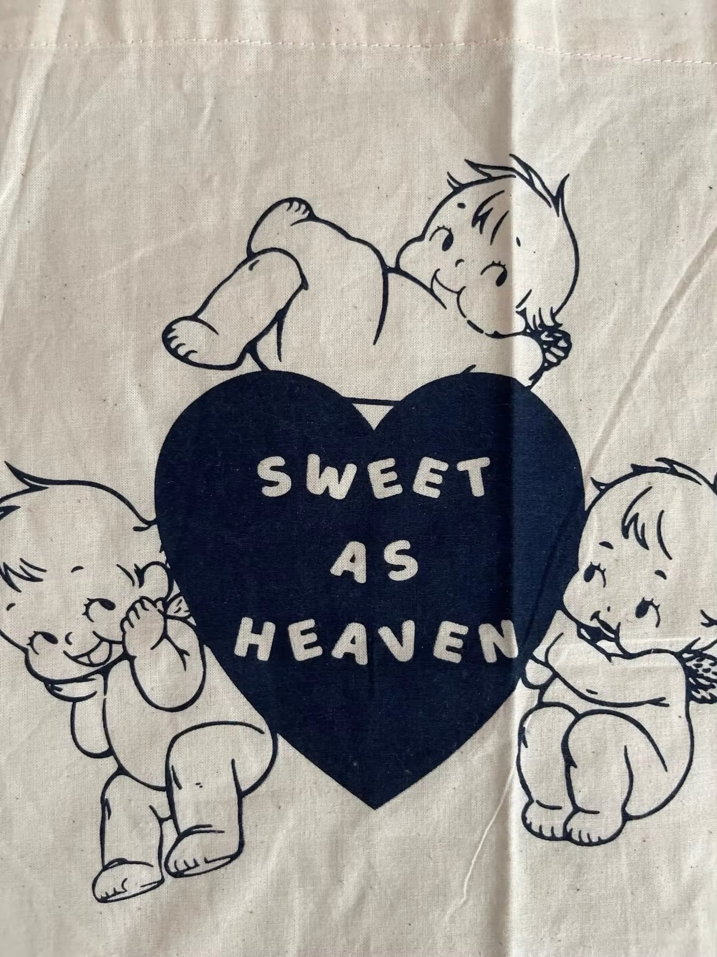 Brandy Kewpie Vintage Coquette Print Cotton Shopper Reusable Tote Bag Merch