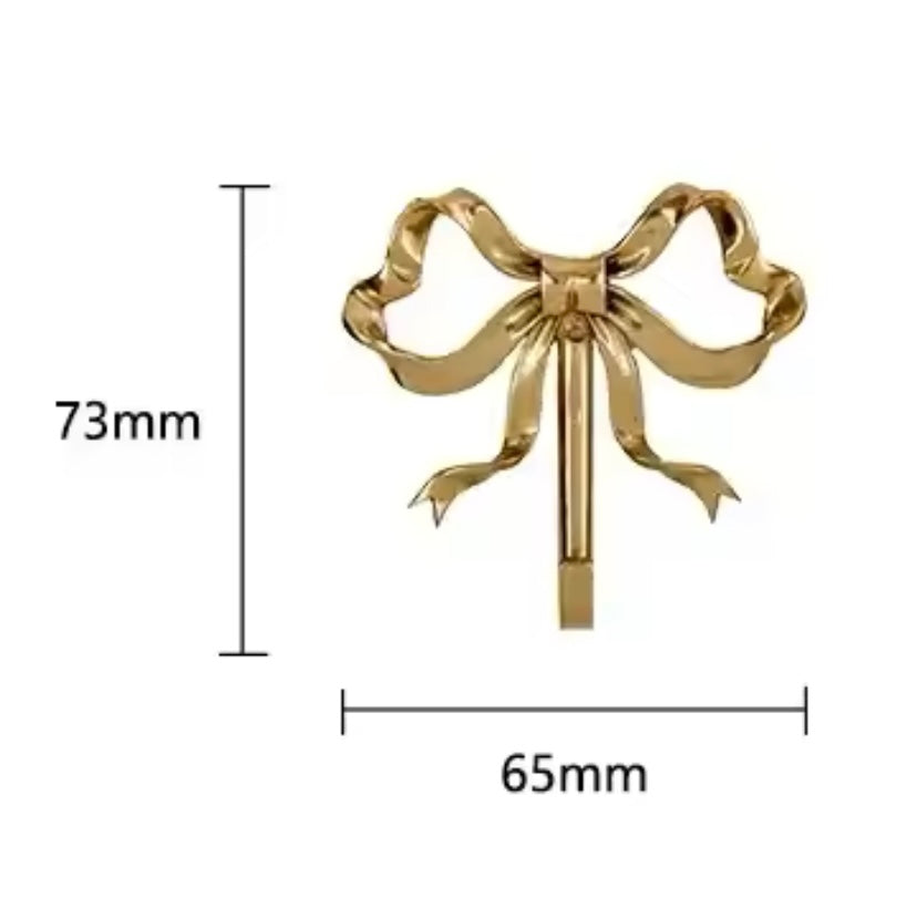 French Gold Ribbon Wall Hooks Coquette Style
