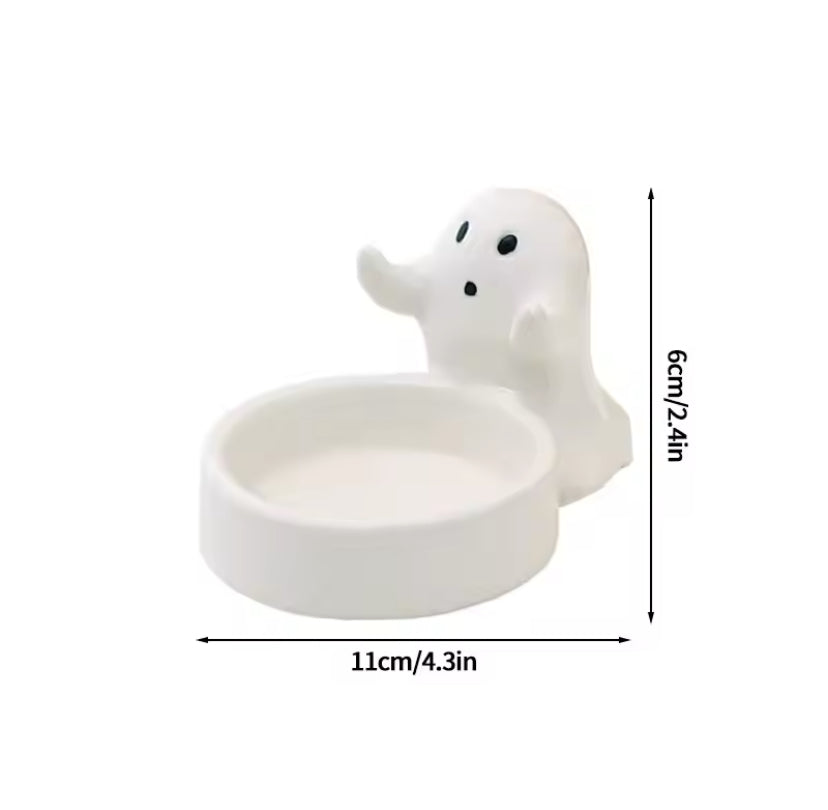 Ceramic Halloween Ghost Tealight Candle Holder Decoration