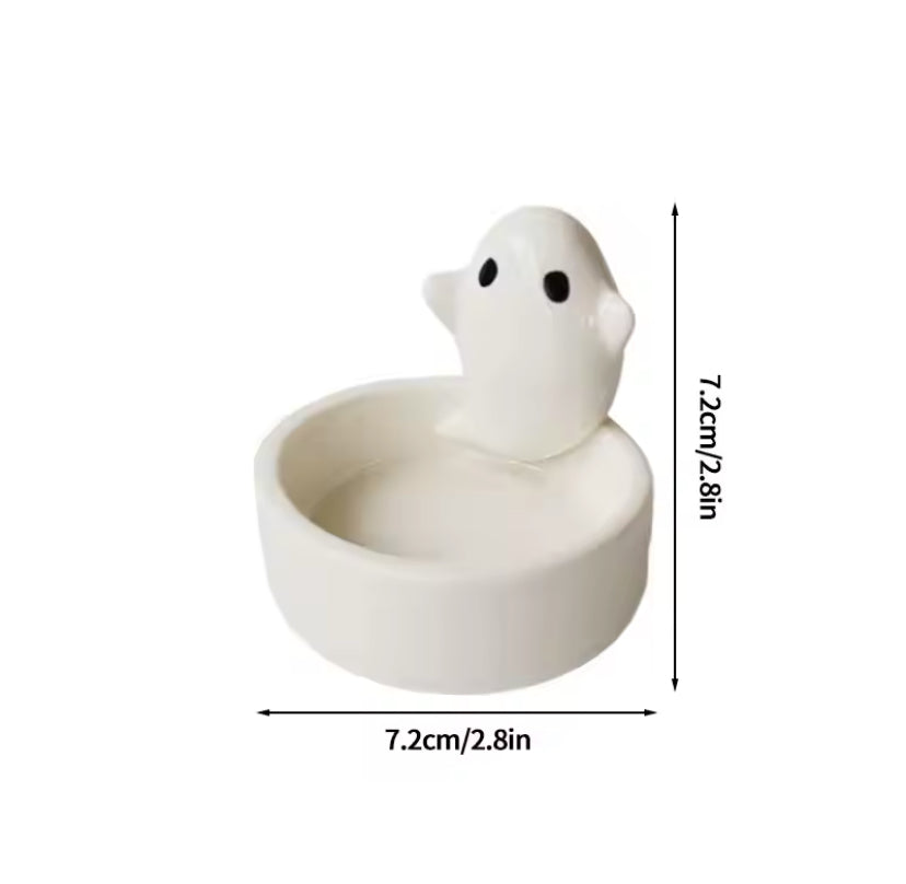 Ceramic Halloween Ghost Tealight Candle Holder Decoration