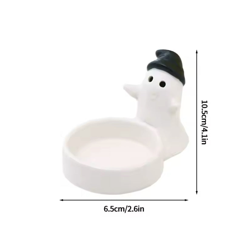Ceramic Halloween Ghost Tealight Candle Holder Decoration