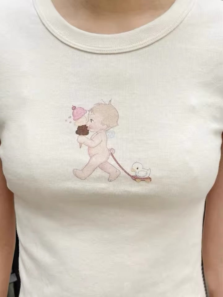 Brandy Kewpie Vintage Cute Cotton Baby Tee