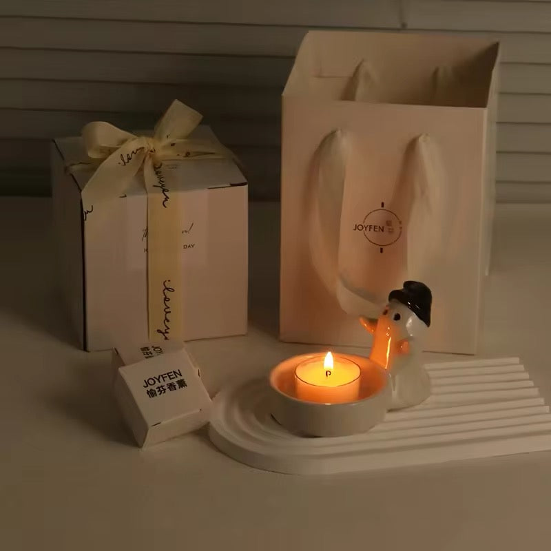 Ceramic Halloween Ghost Tealight Candle Holder Decoration
