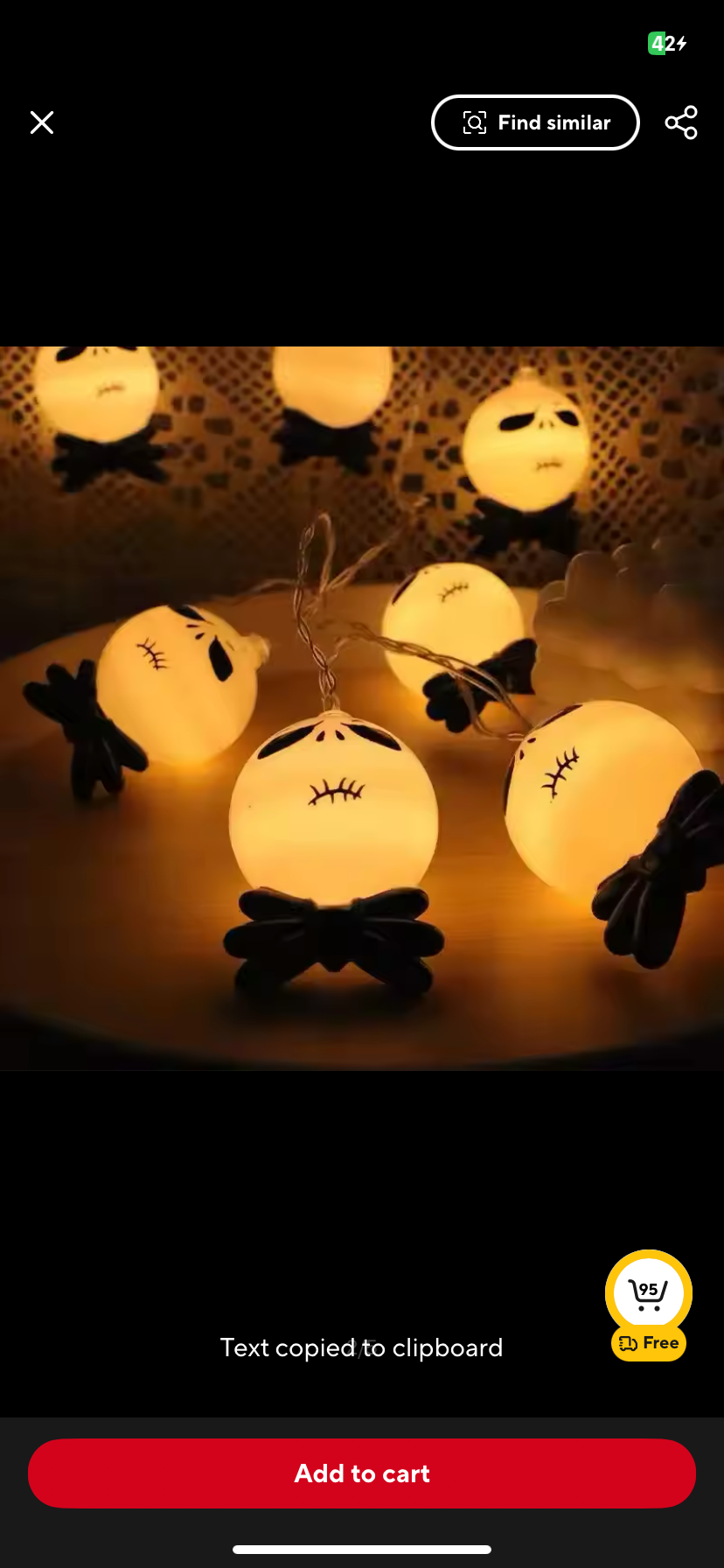 Nightmare Before Christmas Jack Skellington Tim Burton Halloween Decoration Wall LED Fairy Lights