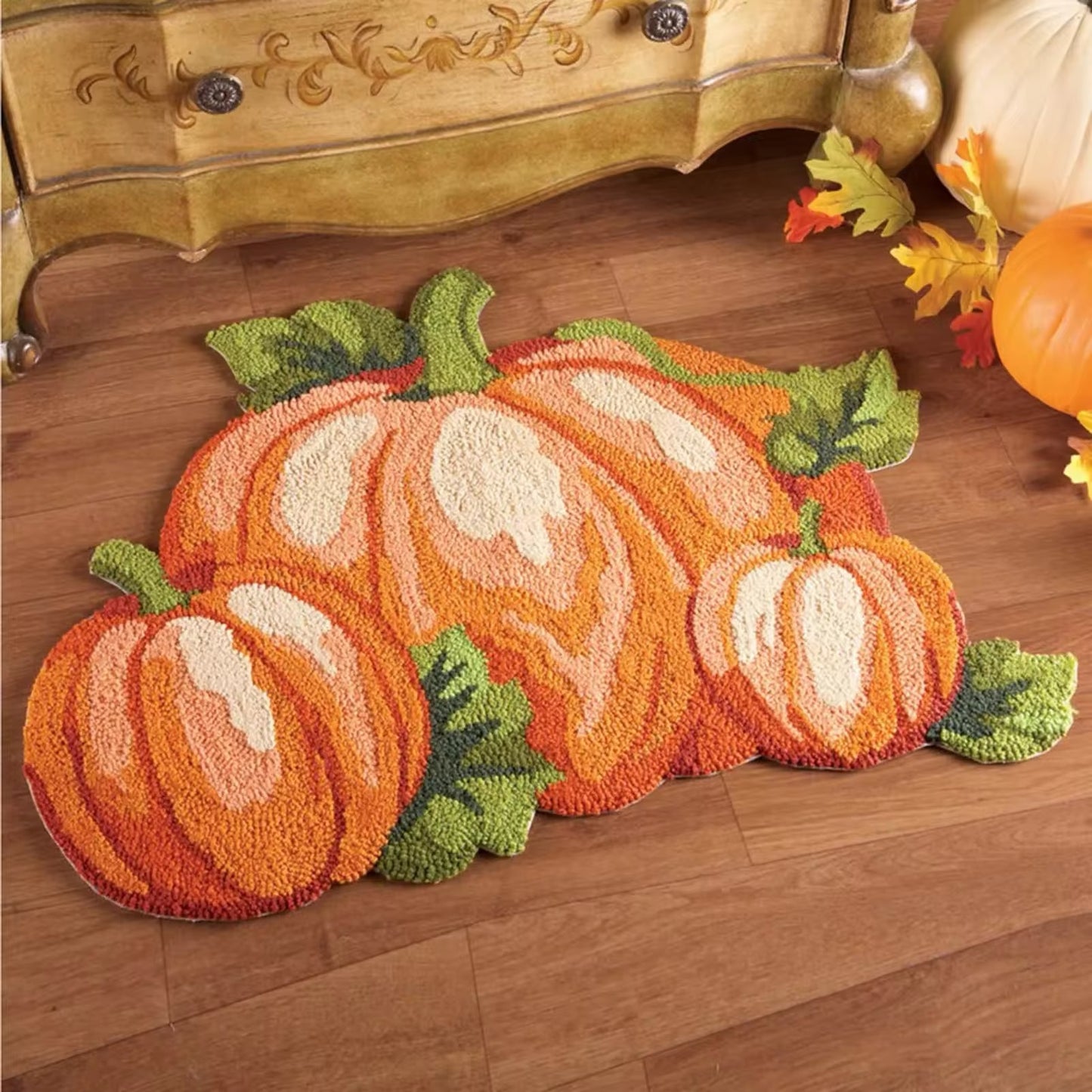 Pumpkin Autumn/Fall Halloween Tufted Vintage Door Mat Fibre Carpet