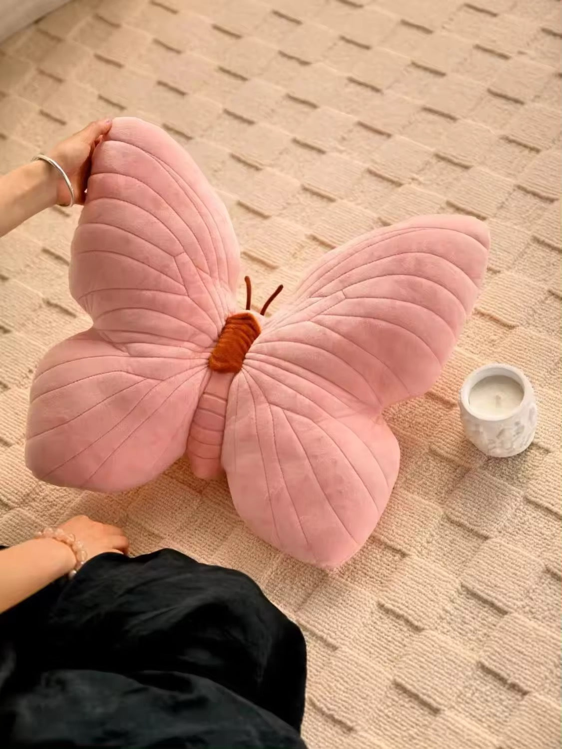 Butterfly Pink 3D Soft Decorative Cushion