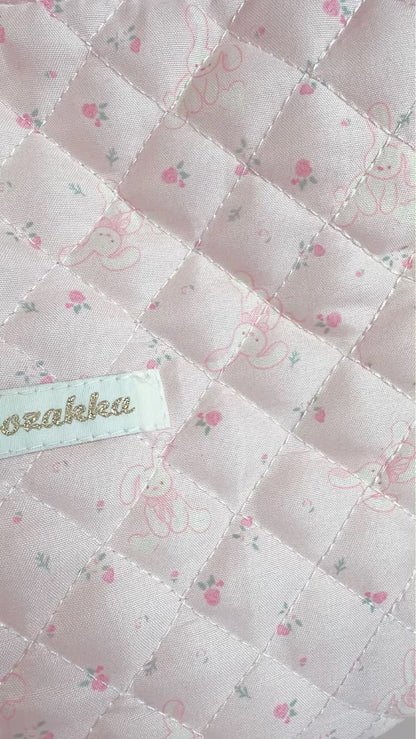 Sozakka Handmade Quilt Patchwork Cute Pink Pattern Cosmetic Pouch Bags