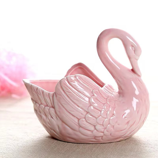 Ceramic Swan Tealight Candle Holder Vintage French Coquette Style Decor