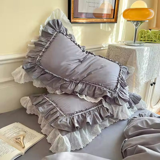 Princess Ruffle Hem Pillowcases Aesthetic Soft Cases