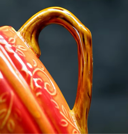 Autumn/Fall Pumpkin Vintage Large Ceramic Handmade Mug Decor