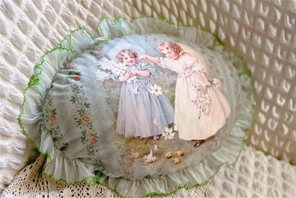 French Rococo Antique Doll Princess Ruffle Hem Luxury Pillows