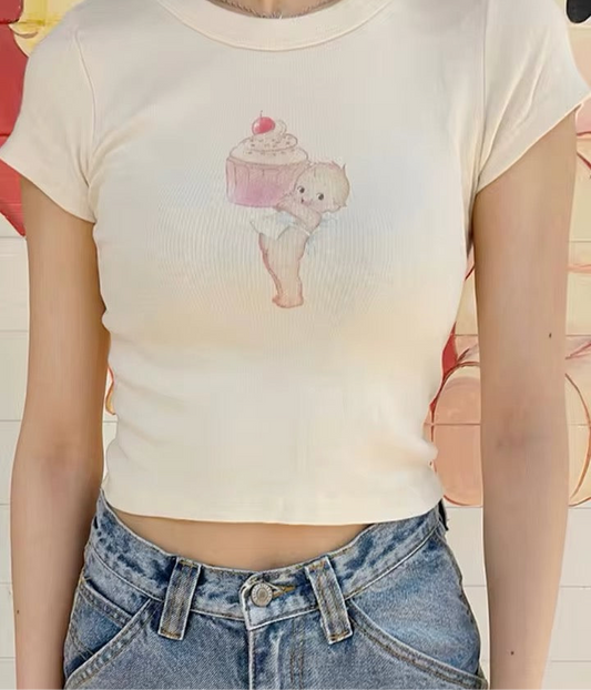 Brandy Kewpie Vintage Cute Cotton Baby Tee