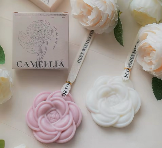 Camellia Scented Car & Wardrobe Hanging Wax Air Freshener Rose Floral Aromatherapy Decor