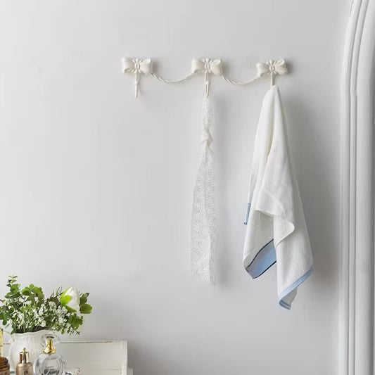 Girly Vintage French Ribbon Wall Hooks Iron Rack Coquette Style