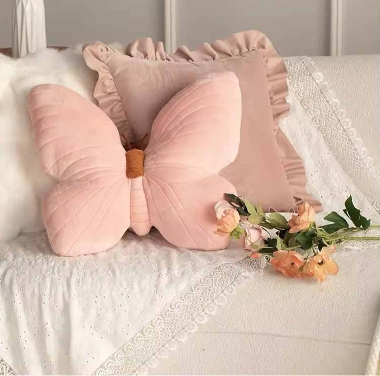 Butterfly Pink 3D Soft Decorative Cushion