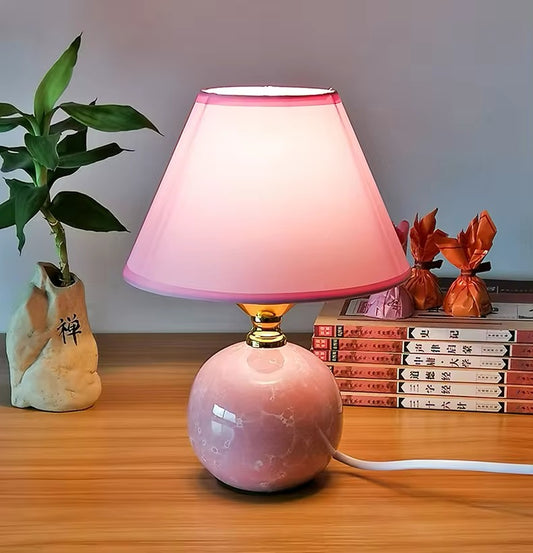 Classic Baby Pink Ceramic Bulb Table Lamp