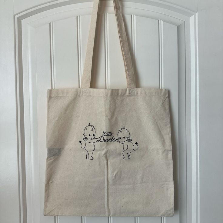 Brandy Kewpie Vintage Coquette Print Cotton Shopper Reusable Tote Bag Merch
