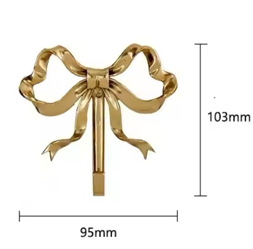 French Gold Ribbon Wall Hooks Coquette Style