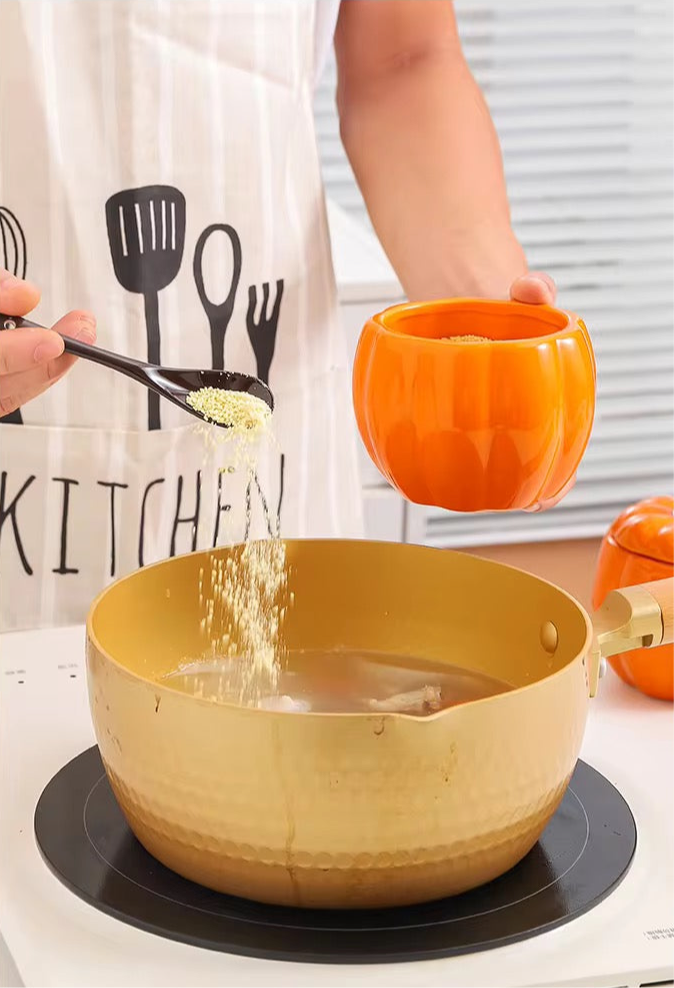 Autumn/Fall Vintage Pumpkin 3D Ceramic Handmade Sugar Bowl Jar & Spoon Set