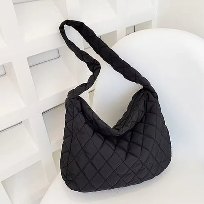 Quilted Ballerina Extra Large Puffer Tote Crossbody Padded Shoulder Bag