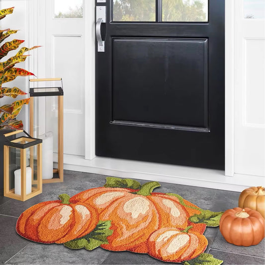 Pumpkin Autumn/Fall Halloween Tufted Vintage Door Mat Fibre Carpet