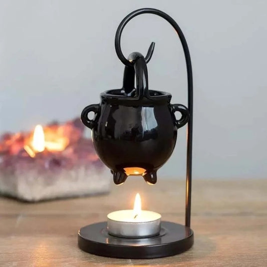 Ceramic Witches Cauldron Halloween Wax Burner Diffuser Tealight Candle Holder Decoration